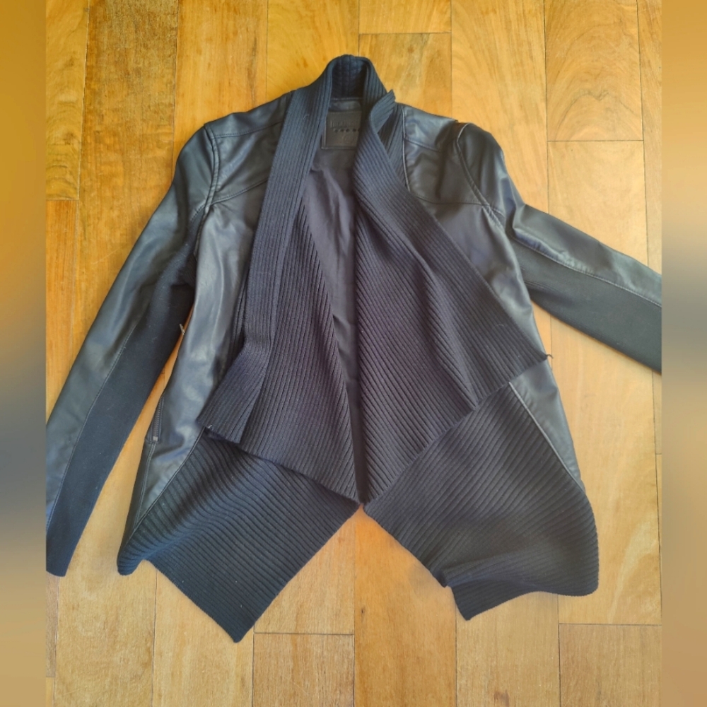 Blank NYC black moto sweater/jacket in pleader size XS